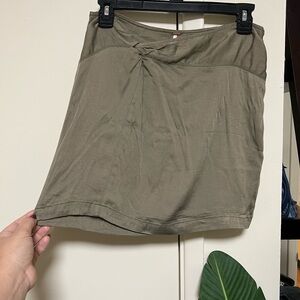 NWT - Free People Night Dreamer Twisted Mini Skirt In Tropical Nut - Size 8
